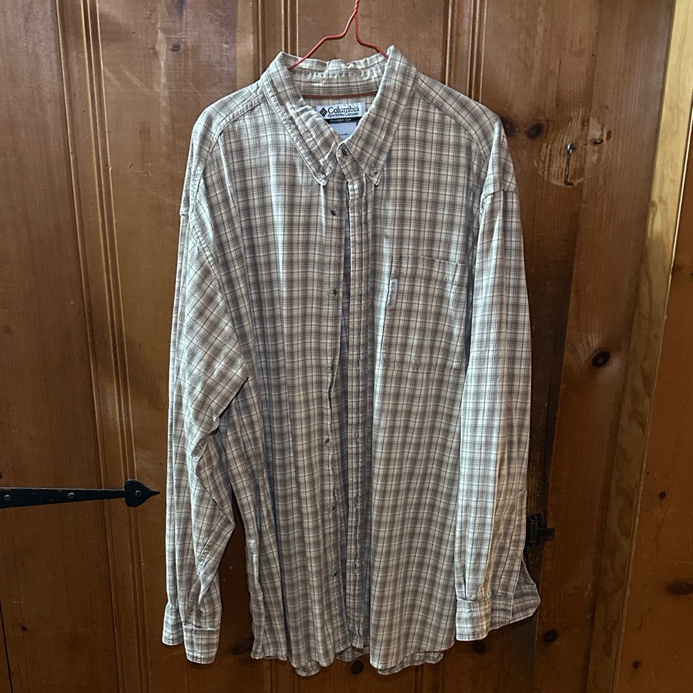 Columbia Men's Casual Plaid Shirt - Tan